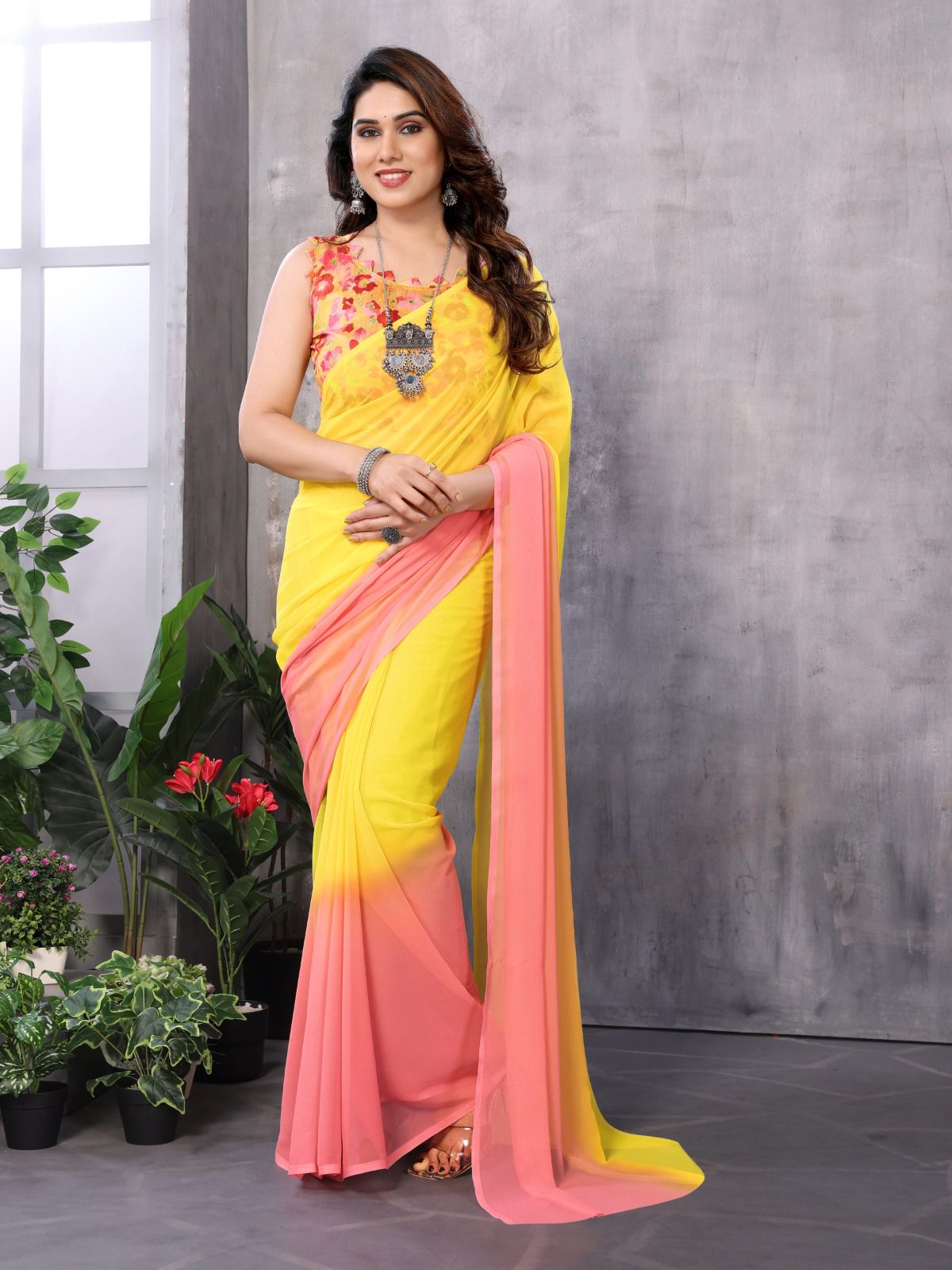 SF 737 Pure Soft Printed Georgette Readymade Sarees Wholesale Price In Surat
